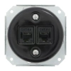 Gniazdo Ethernet Cat6 x2 ceramiczne czarne okrągłe Ceramic Loft