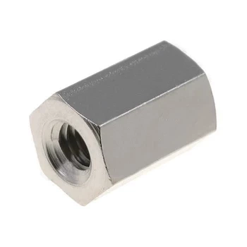Tuleja dystansowa 5mm, gwint wew M4 mosiądz