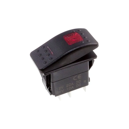 Przełącznik klawiszowy ON-OFF 2-pozycyjny 5-pin z 2 czerwonymi diodami LED 12–24 V DC