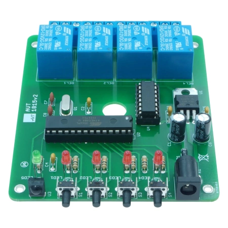 Przełącznik IR 4-kanałowy - sterowany pilotem - zlutowany KIT AVT 1815