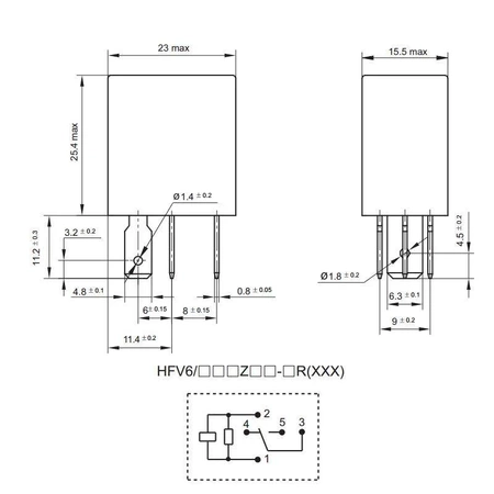 Przekaźnik samochodowy HFV6 SPDT, 24V, 30A