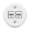 Natynkowe gniazdo Ethernet Cat.5e x2 ceramiczne białe Ceramic Classic Loft