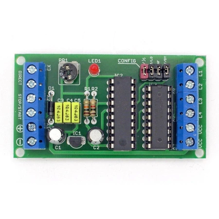 Sterownik unipolarnego silnika krokowego - zlutowany KIT AVT 1985