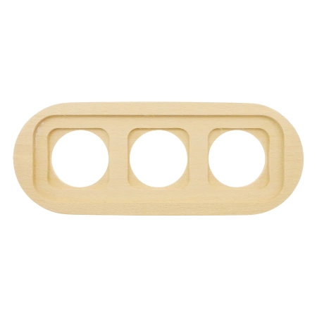 Ramka potrójna owalna naturalne drewno Ceramic Loft