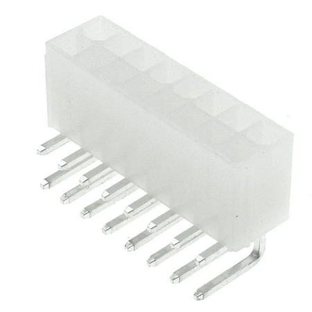 Wtyk ATX 16-stykowy męski kątowy do montażu na PCB, raster 4,20 mm, biały, KWM4505-16R, odpowiednik MRX569-16
