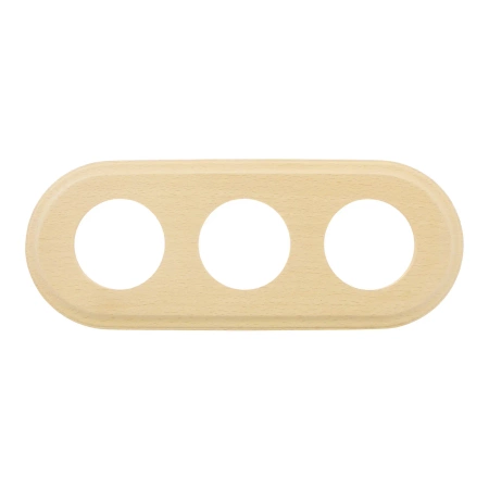 2x Gniazdo Schuko okrągłe + Gniazdo USB A+C 4A czarne z ramką potrójną jasne drewno, montaż podtynkowy, Ceramic Loft