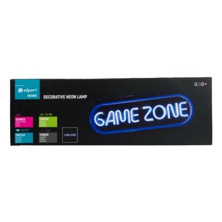 Neon LED "game zone", dekoracja LED 42,5x13,7cm zasilanie z baterii lub USB