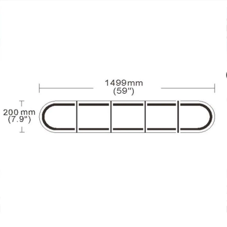 Belka ostrzegawcza LED na dach pojazdu, 150 cm, 116W, światło pomarańczowe, wsporniki, TA2, BLK0027-2
