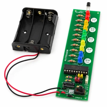 Termometr LED z emoji - TermoEmotek. Zestaw DIY do nauki lutowania AVT EDU630
