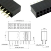 Gniazdo goldpin dwurzędowe, 2x40 pin, raster 2,54 mm
