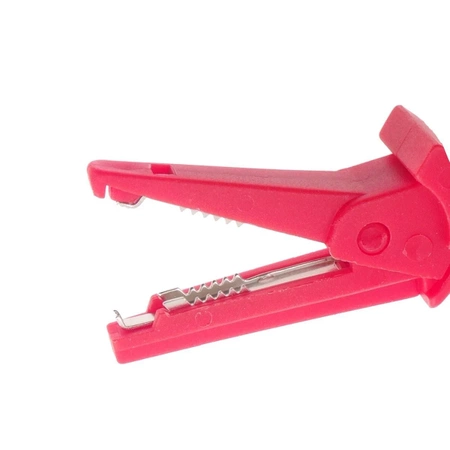 Krokodylek bezpieczny, gniazdo 2mm, czerwony