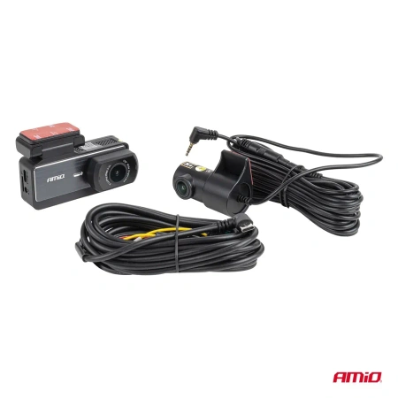 Wideorejestrator WiFi Full HD Przód Tył Kamera Cofania G-Sensor Parking Mode USB-C 256GB AMIO-04799