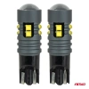 Żarówki LED W5W T10 bez CANBUS 12/24 V, 10 diod SMD 2525, soczewka, światło białe, 2 szt. - AMiO 04993