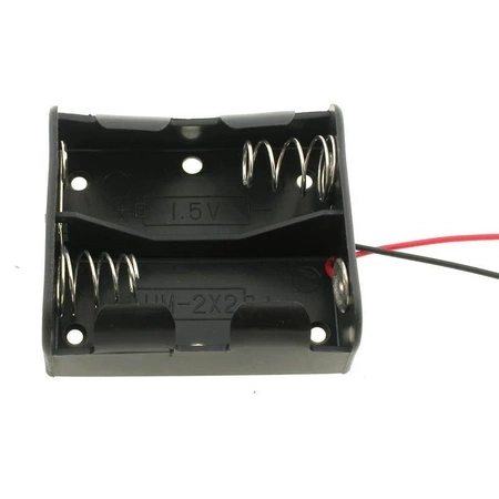 Koszyk baterii R14 x2 płaski z przewodami