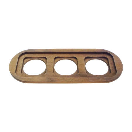 Gniazdo Ethernet Cat6 x2 + Gniazdo elektryczne + Gniazdo TV/SAT czarne z ramką potrójną ciemne drewno, montaż podtynkowy, Ceramic Loft