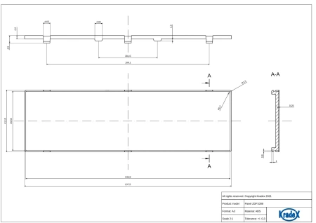 Filtr panelowy czerwony ZDFCZ1008 do obudowy modułowej ZD1008, ABS, Kradex
