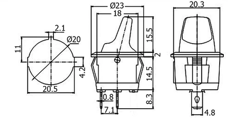 Włącznik dźwigniowy ON-OFF czarny MRS101-9H/B