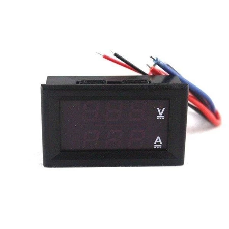 Miernik woltomierz i amperomierz 0-100V - 50A - 0.28' Red/Blue - w obudowie