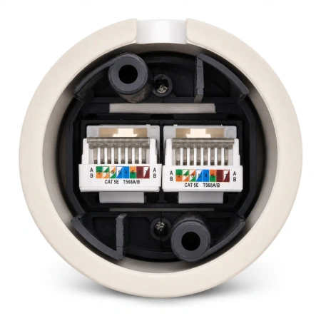 Gniazdo Ethernet Cat.6A x2 okrągłe czarne ceramiczne natynkowe - Ceramic Classic Loft