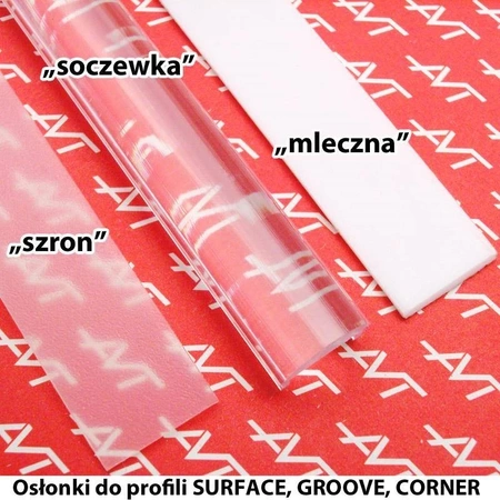 Klosz osłonka do profilu LED SU/GR/CO soczewka 1m