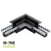 Łącznik kątowy do szyny magnetycznej poziomy podtynkowy czarny M-LINE
