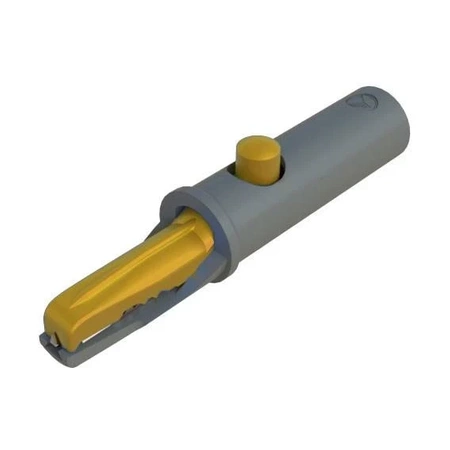 Krokodylek izolowany, rozwarcie 7.5mm, gniazdo 4mm, żółty