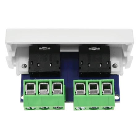 Moduł 1/2 - 2 gniazda słuchawkowe jack 3.5 - biały - kompatybilny z ramkami Tawoia Glass