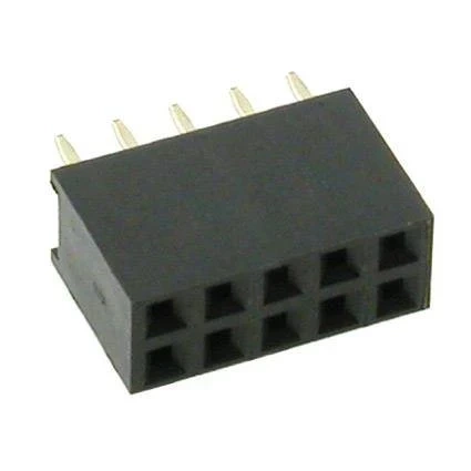 Gniazdo dwurzędowe 2x5pin, r2.54, proste