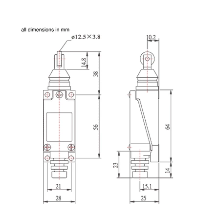 Wyłącznik krańcowy ME8122 5A/250V, ON-(OFF) / OFF-(ON)