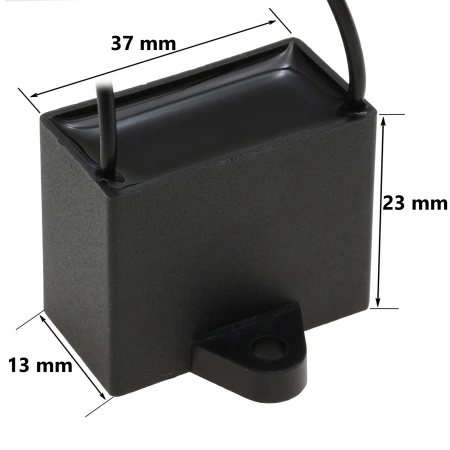 Kondensator rozruchowy do silnika 1,5µF 450VAC, CBB61, przewody 20 cm, 37 × 13 × 23 mm, EPERS