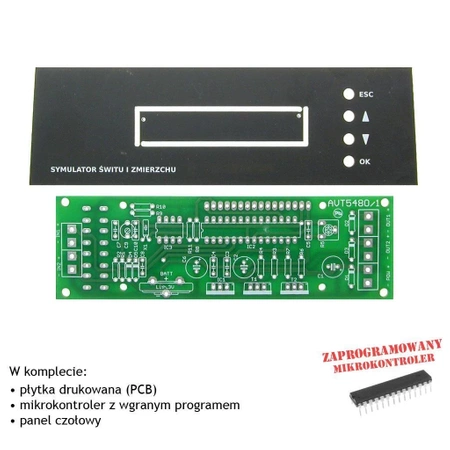 Symulator świtu i zmierzchu, PCB i mikroprocesor do projektu AVT5480