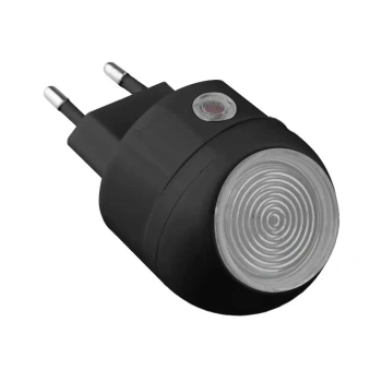 Lampka nocna LED z czujnikiem zmierzchu QM352B DPM, 1 W, 230 V, obrotowa 360°, czarna