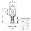 Konektor płaski żeński w pełnej izolacji 2.8mm 0.8mm 0.5-1.5mm² - końcówka kablowa z tulejką miedzianą SGE