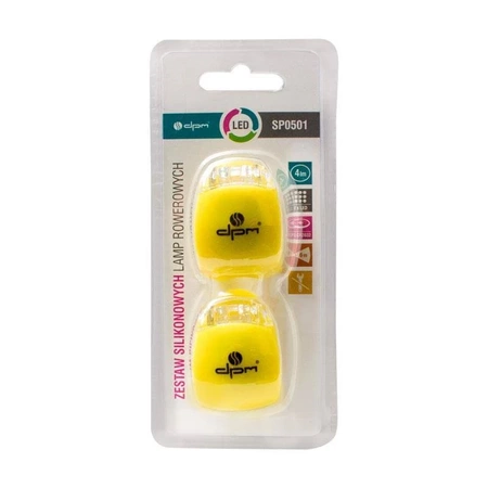 Zestaw lamp rowerowych LED w obudowie silikonowej