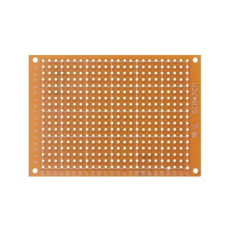 Płytka uniwersalna 5 x 7 cm, jednostronna, raster 2,54 mm, czerwona, PU09