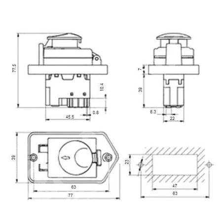 Wyłącznik elektromagnetyczny DZ6 5pin 16A/240V