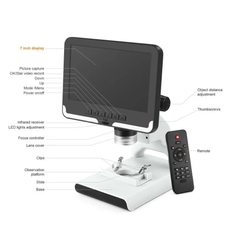 Mikroskop cyfrowy edukacyjny AD108 Andonstar - powiekszenie do 200x, 7 cali LCD, Full HD, zasilanie z USB