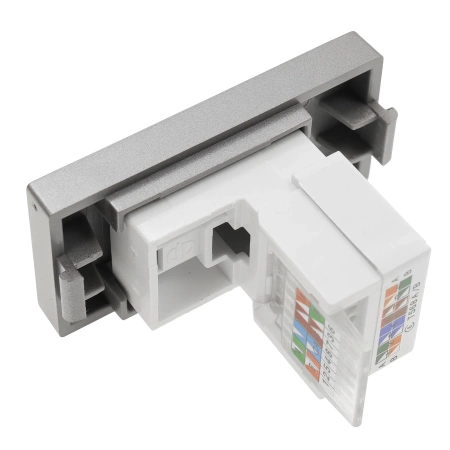 Gniazdo RJ45 Ethernet Cat6 grafitowy, moduł 1/2 do ramki Tawoia Glass