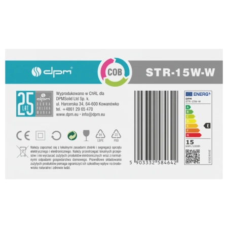Reflektor szynowy LED 15W, 1434lm, 4100K, biały