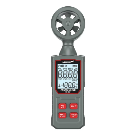 Anemometr, miernik prędkości wiatru do 30 m/s i temperatury, Noyafa NF-561