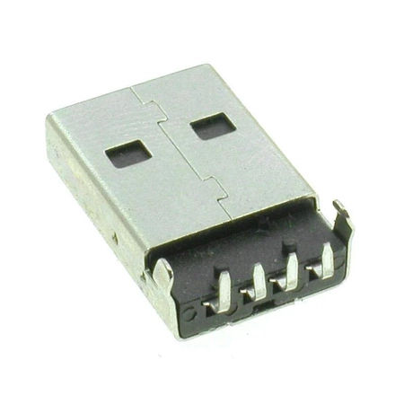 Wtyk USB A, do montażu przewlekanego THT, kątowy