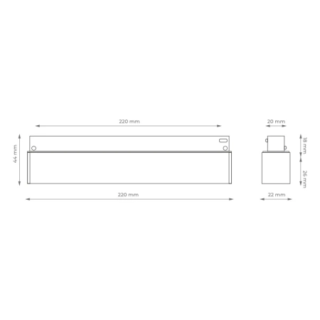 Reflektor szynowy magnetyczny liniowy 12W 960lm 4000K biały M-LINE