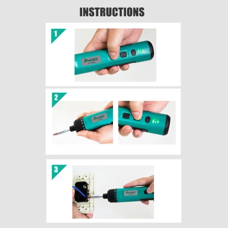 Wkrętak elektryczny z zestawem bitów Proskit PT-1366U