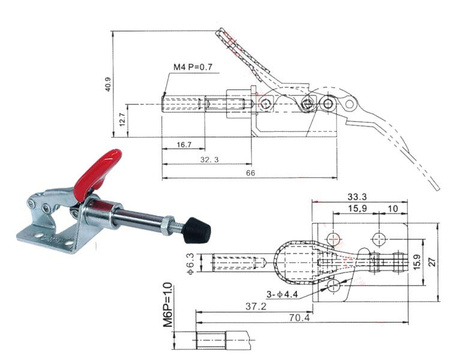 Ścisk szybkomocujący GH-301AM 45kg U-BAR - do prac serwisowych, warsztatu