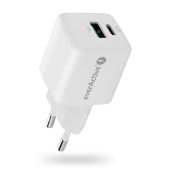 Ładowarka sieciowa everActive GaN SC-330Q z gniazdem USB QC3.0 oraz USB-C PD 20W