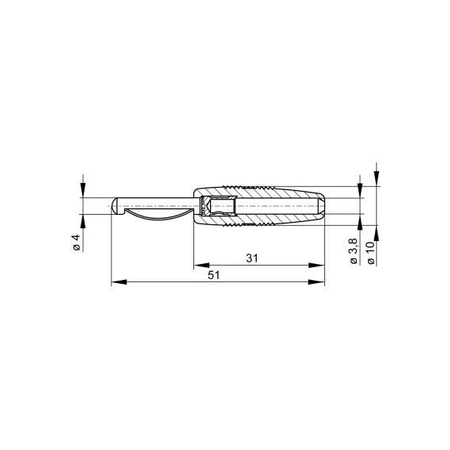 Wtyk izolowany 4mm z boczną sprężyną dociskową, lutowany 30A, czarny