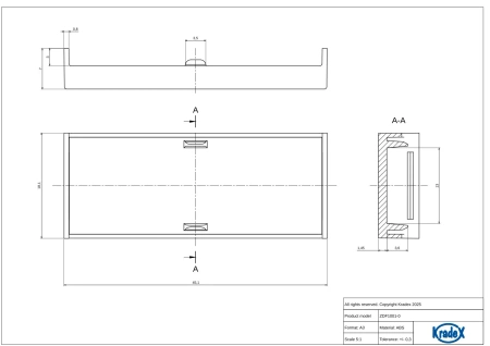 Obudowa modułowa na szynę DIN ZD1001J-C, 90 × 18 × 65 mm, ABS, szara, Kradex