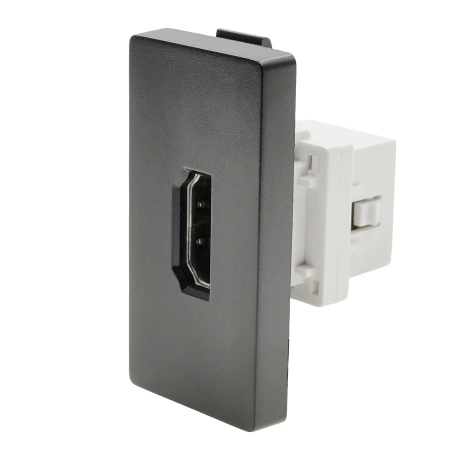 Gniazdo HDMI czarny, moduł 1/2 do ramki Tawoia Glass