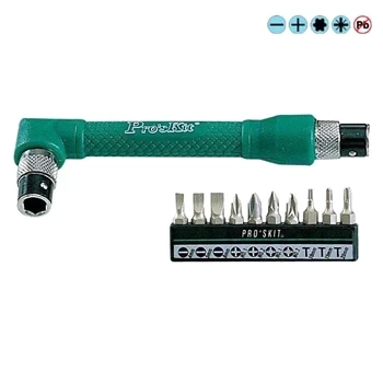 Zestaw bitów 10szt z uchwytem twin wrench (-, PH, PZ, torx), Proskit 1PK-212