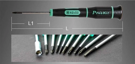 Wkrętak precyzyjny krzyżakowy PH0 × 75 mm, ProsKit SD-081-P5
